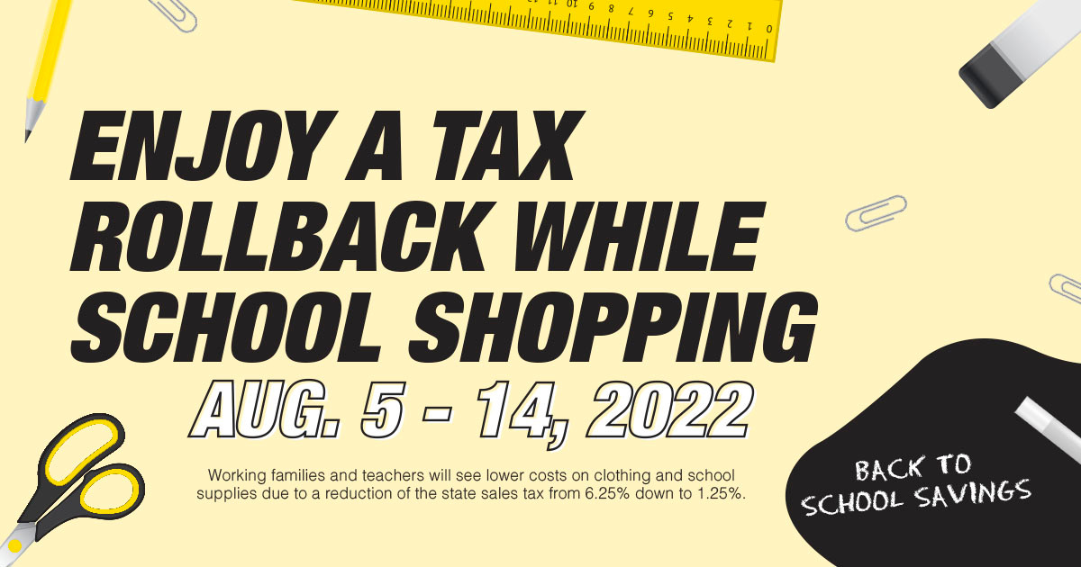 Back to School Tax Holiday 2022 